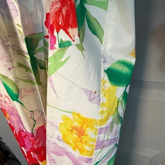 Ralph Lauren Black Label Watercolor Spring Floral Trench Coat Duster Belt Size 2 - Picture 8 of 11